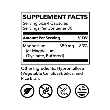 LifeSeasons Essentials Magnesium Glycinate 350mg (120 capsules)