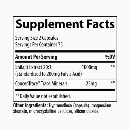 Trace Shilajit 1000mg (150 capsules)
