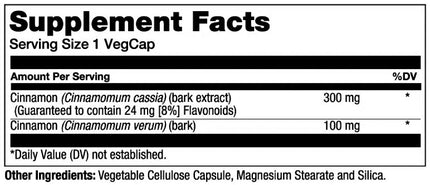 Solaray Cinnamon Bark Extract 300mg (60 veggie caps)