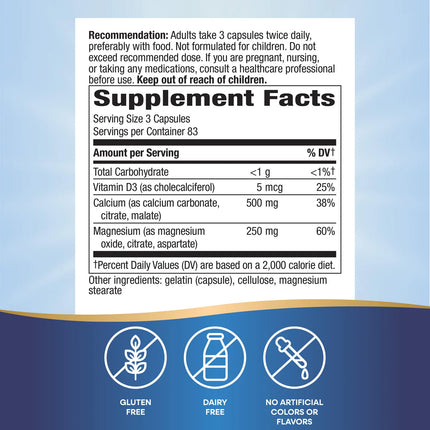 Nature's Way Calcium Magnesium & Vitamin D Complex (250 capsules)
