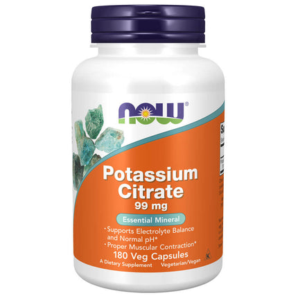 NOW Potassium Citrate 99mg (180 veg capsules)