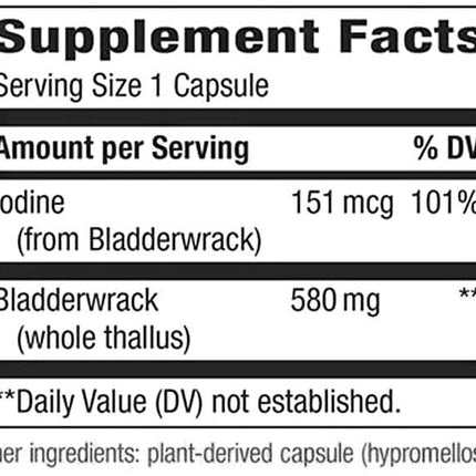 Nature's Way Bladderwrack, Whole Thallus (100 capsules)