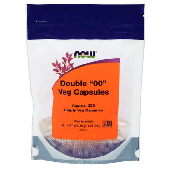 NOW Empty Veg Capsules, Double "00" (250 capsules)