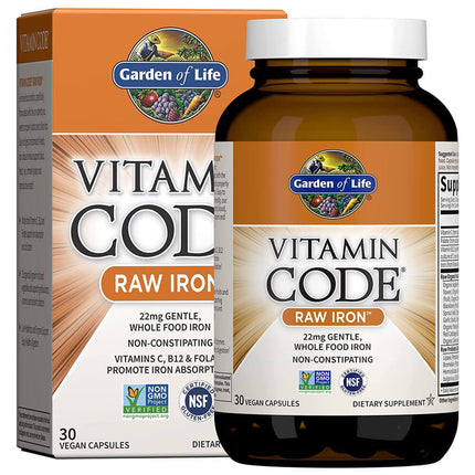 Garden of Life Vitamin Code RAW Iron (30 capsules)