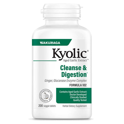 Kyolic Aged Garlic Extract - Cleanse & Digestion Formula 102 (200 tablets)