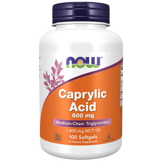 NOW Caprylic Acid 600mg (100 softgels)