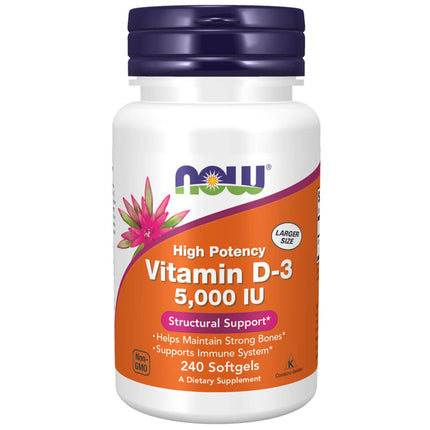 NOW Vitamin D-3 5000 IU (240 softgels)