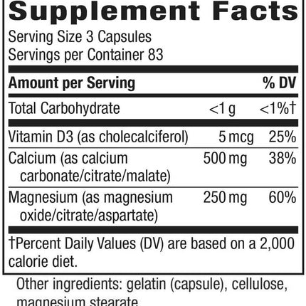 Nature's Way Calcium Magnesium & Vitamin D Complex (250 capsules)