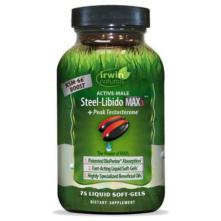 Irwin Naturals Steel-Libido Max3 + Peak Testosterone (75 softgels)