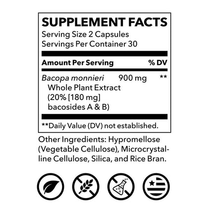 LifeSeasons Essentials Bacopa Extract 900mg (60 capsules)