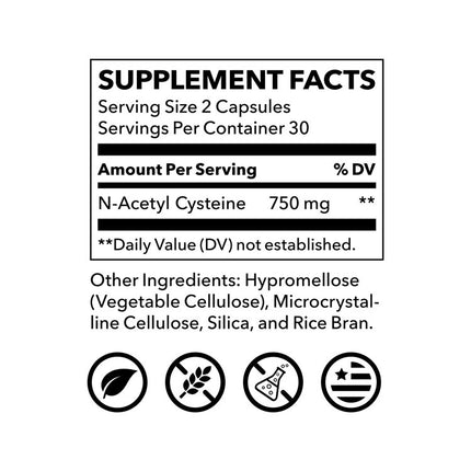 LifeSeasons Essentials N-Acetyl Cysteine (NAC) 750mg (60 capsules)