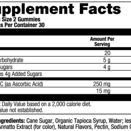 Solaray Vitamin C Gummies 250mg (60 gummies)