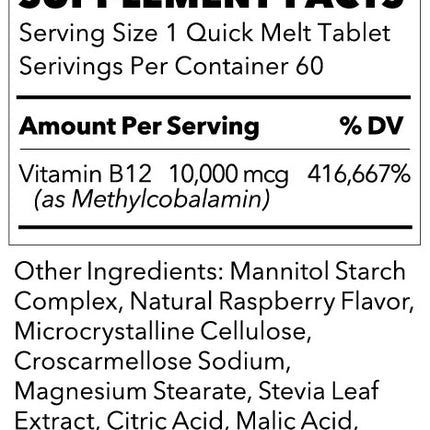 LifeSeasons Methylcobalamin Vitamin B12 Quick Melts (60 quick melts)