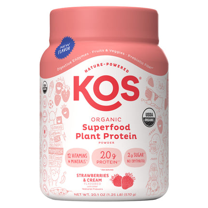 KOS Organic Plant Protein - Strawberries & Cream (1.25 lbs)