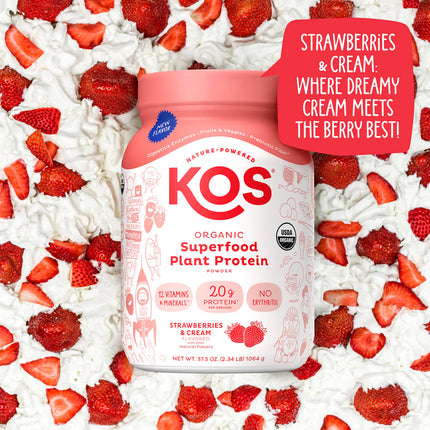 KOS Organic Plant Protein - Strawberries & Cream (1.25 lbs)