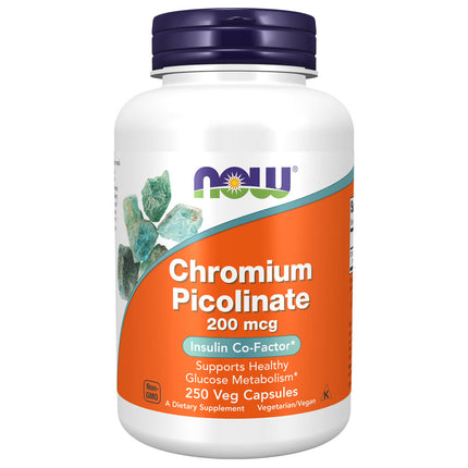 NOW Chromium Picolinate 200 mcg (250 veg capsules)