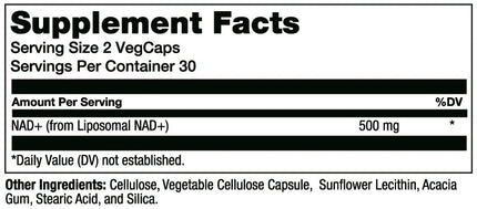Solaray Liposomal NAD+ 500mg (100 capsules)