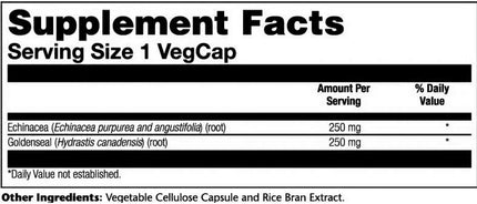 Solaray Echinacea Goldenseal 500mg (100 vegcaps)