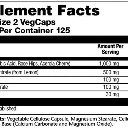 Solaray Super Bio Vitamin C 1000mg (250 VegCaps)