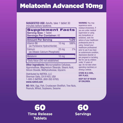 Natrol Advanced Sleep Melatonin 10mg (60 tablets)