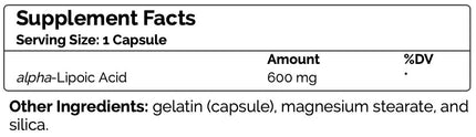 Source Naturals Alpha Lipoic Acid 600mg (120 capsules)