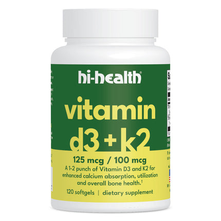Hi-Health Vitamin D3+K2 (120 softgels)