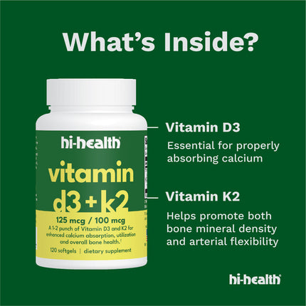 Hi-Health Vitamin D3+K2 (120 softgels)