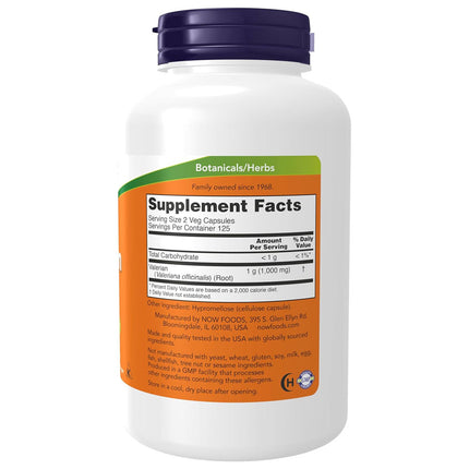 NOW Valerian Root 500mg (250 veg capsules)
