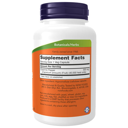 NOW Cayenne 500mg (250 veg capsules)