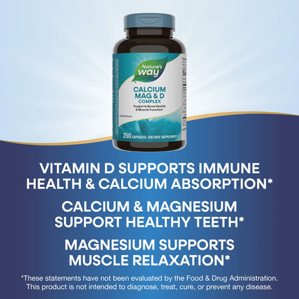 Nature's Way Calcium Magnesium & Vitamin D Complex (250 capsules)