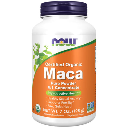 NOW Maca Pure Powder, Organic 6:1 Concentrate (7 oz)