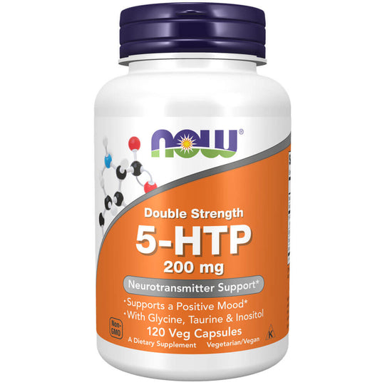 NOW 5-HTP, Double Strength 200mg (120 veg capsules)