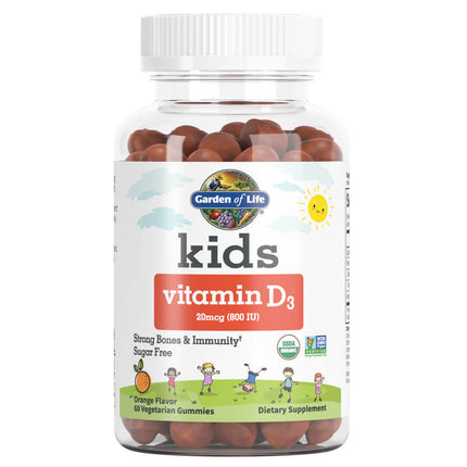 Garden of Life Kids Vitamin D3 Gummy - 20mcg, 800 IU (60 gummies)