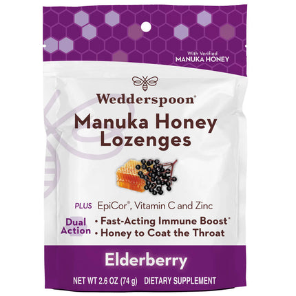 Wedderspoon Manuka Honey Lozenges - Elderberry (2.6 oz)
