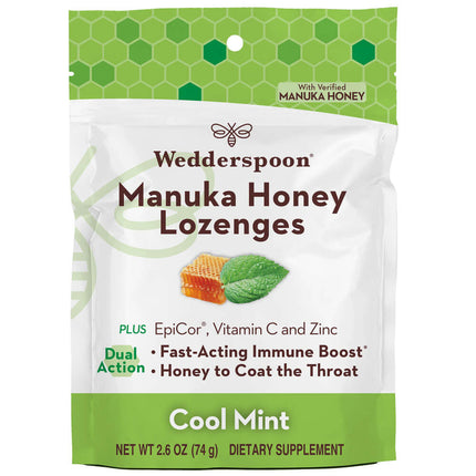 Wedderspoon Manuka Honey Lozenges - Cool Mint (2.6 oz)