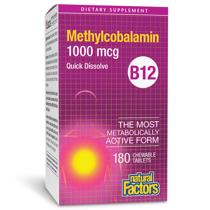 Natural Factors B12 Methylcobalamin 1000 mcg (180 chewable tablets)