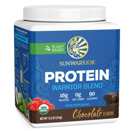 Sunwarrior Warrior Blend Plant-Based Organic Protein Powder - Chocolate (375 grams)