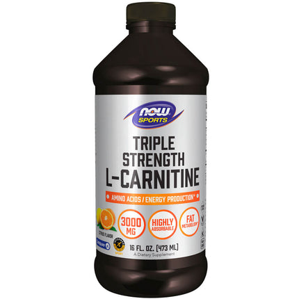 NOW Sports L-Carnitine Liquid 3000mg - Citrus (16 fl oz)
