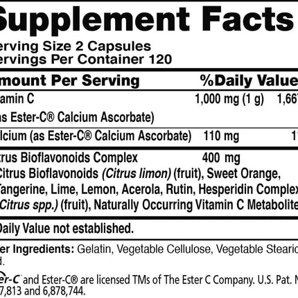 American Health Ester-C 500mg with Citrus Bioflavonoids (240 capsules)