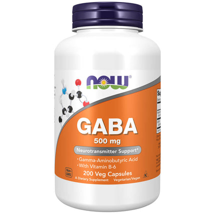NOW GABA 500mg + B-6 (200 veg capsules)