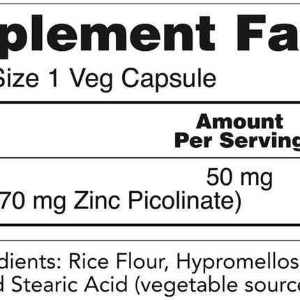 NOW Zinc Picolinate 50mg (120 capsules)