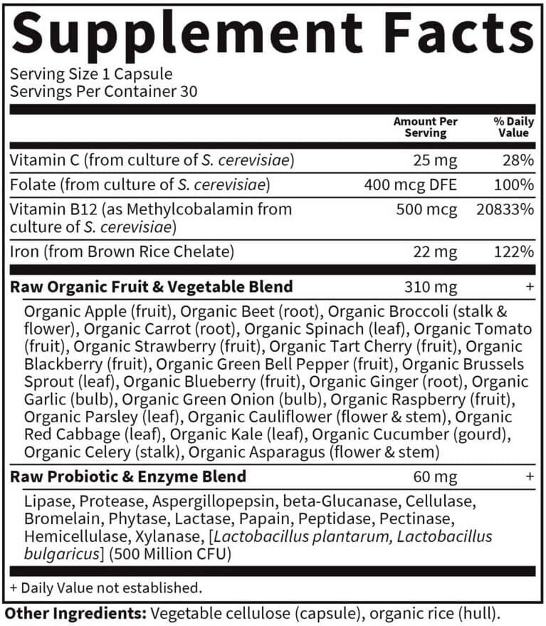 Garden of Life Vitamin Code RAW Iron (30 capsules) – Hi-Health