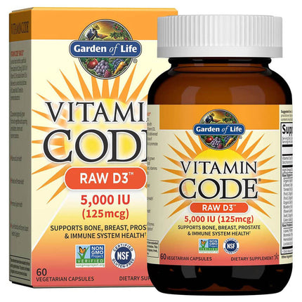 Garden of Life Vitamin Code RAW D3 5000 IU (60 capsules)