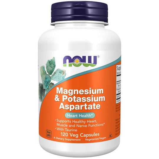 NOW Magnesium & Potassium Aspartate (120 capsules)