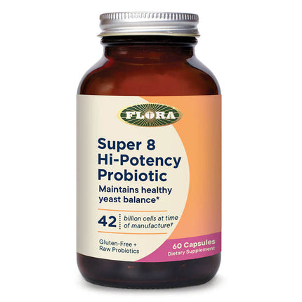 Flora Super 8 Hi-Potency Probiotic (60 capsules)