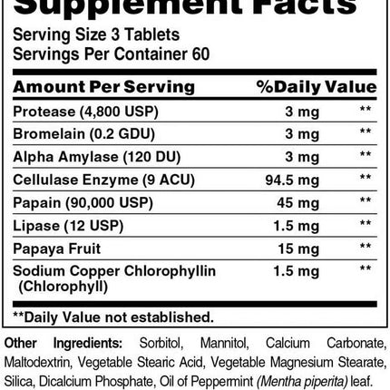 American Health Super Papaya Enzyme Plus (180 tablets)