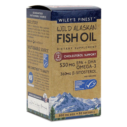 Wiley's Finest Wild Alaskan Fish Oil Cholesterol Support (90 softgels)