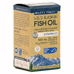 Wiley's Finest Wild Alaskan Fish Oil Vitamin K2 (60 softgels)