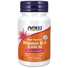 NOW Vitamin D-3 5000 IU (240 softgels)