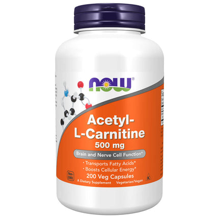 NOW Acetyl-L-Carnitine 500mg (200 veg capsules)